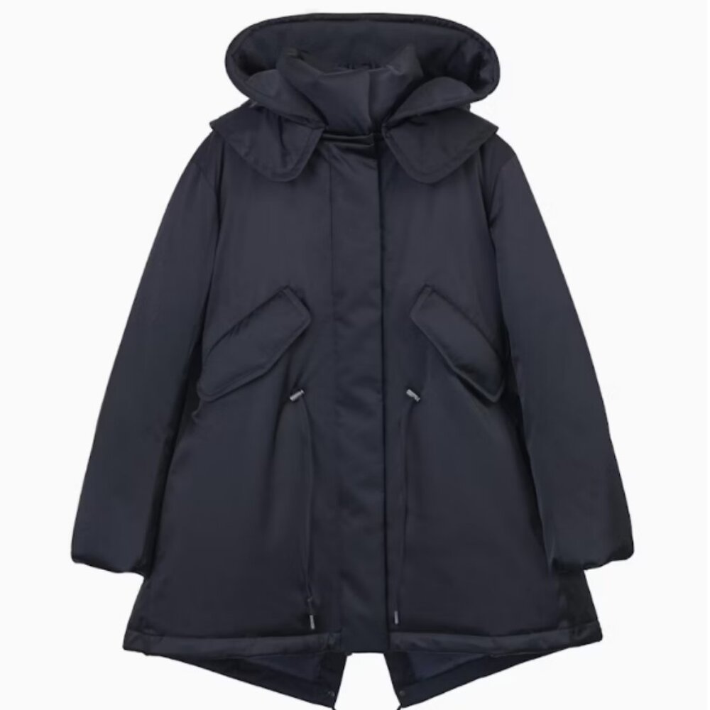 Uniqlo x Jil Sander +J Down Coat Women Black Parka Puffer Oversized size XL